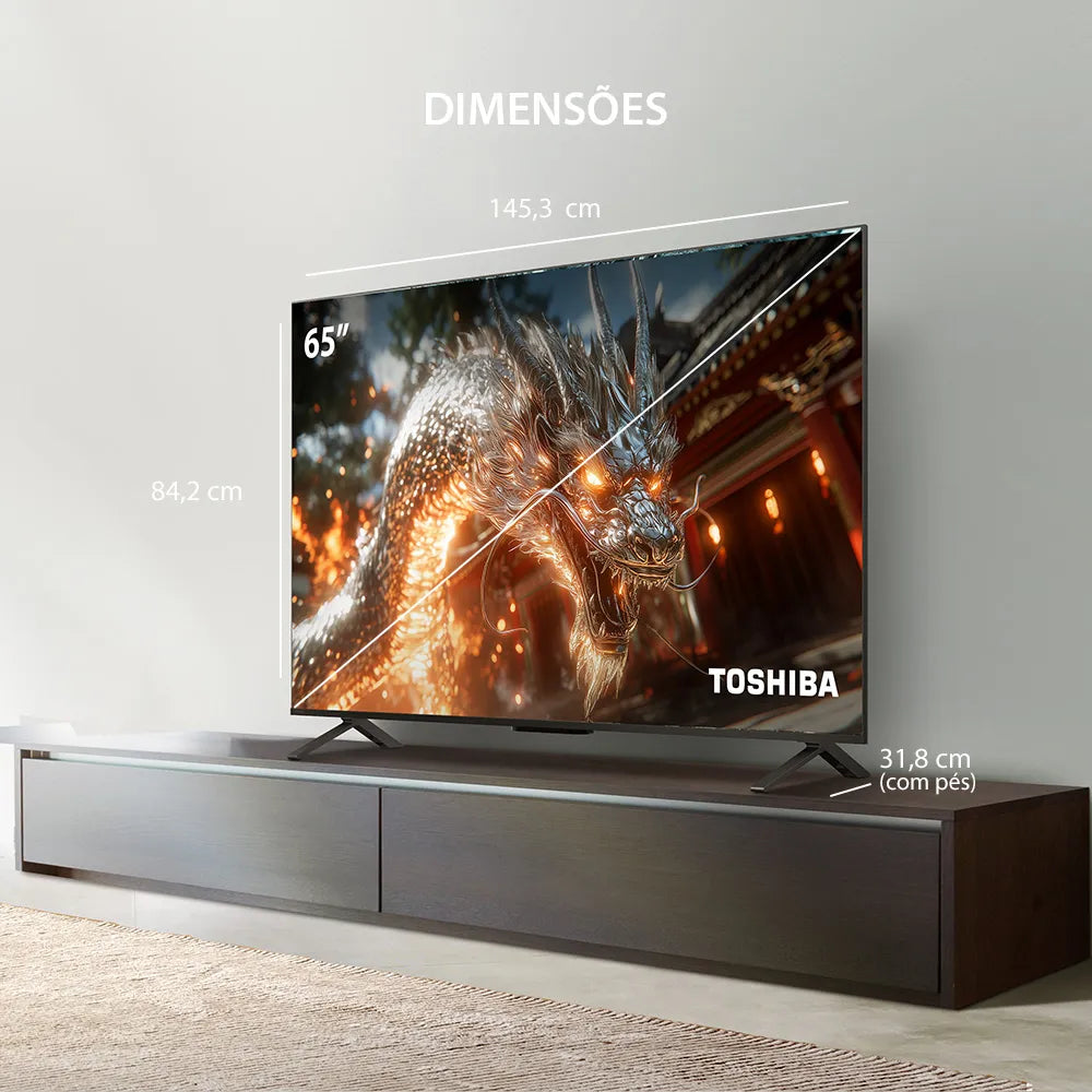 Smart TV QLED 65 4K Toshiba Google TV 4HDMI 2USB Wi-Fi