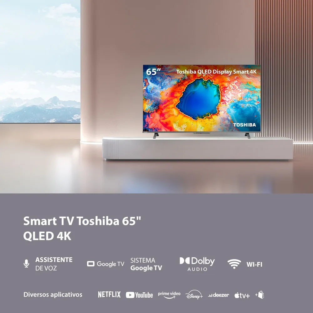 Smart TV QLED 65" 4K Toshiba 65C450NS Google TV - TB036M