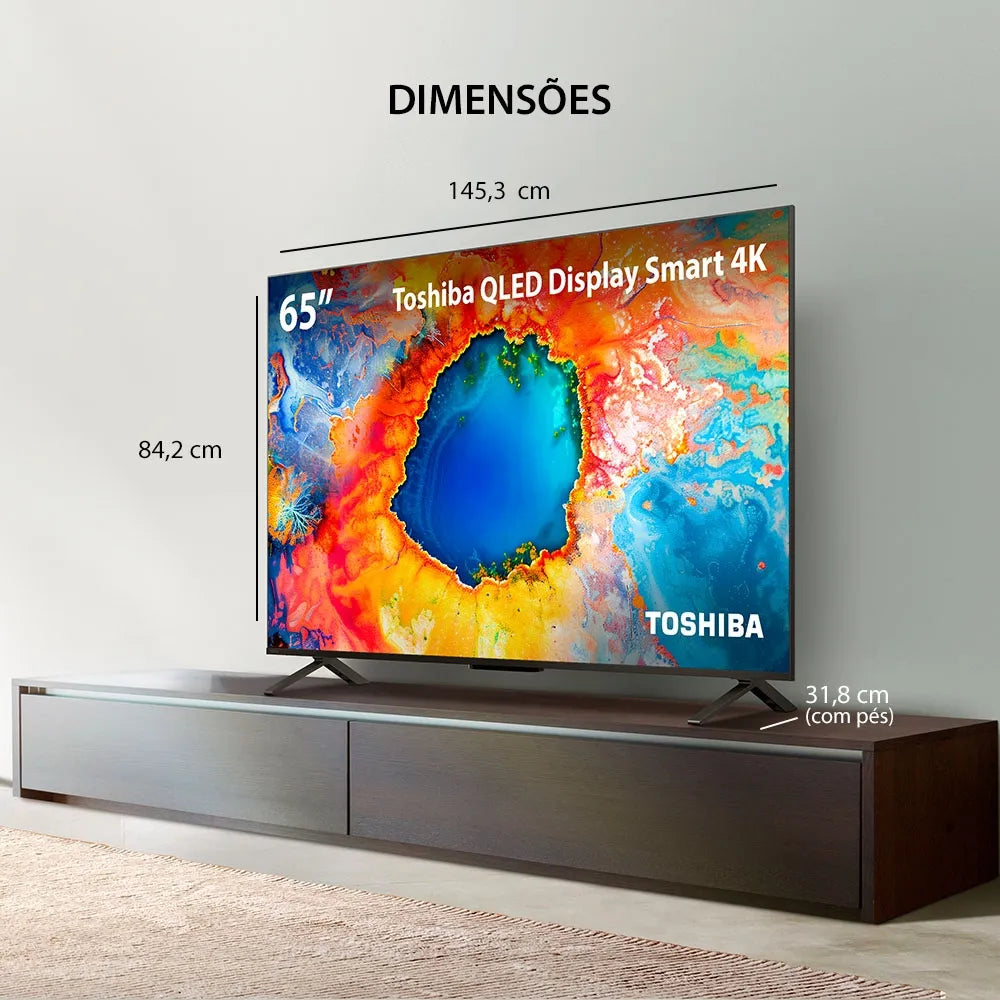 Smart TV QLED 65" 4K Toshiba 65C450NS Google TV - TB036M