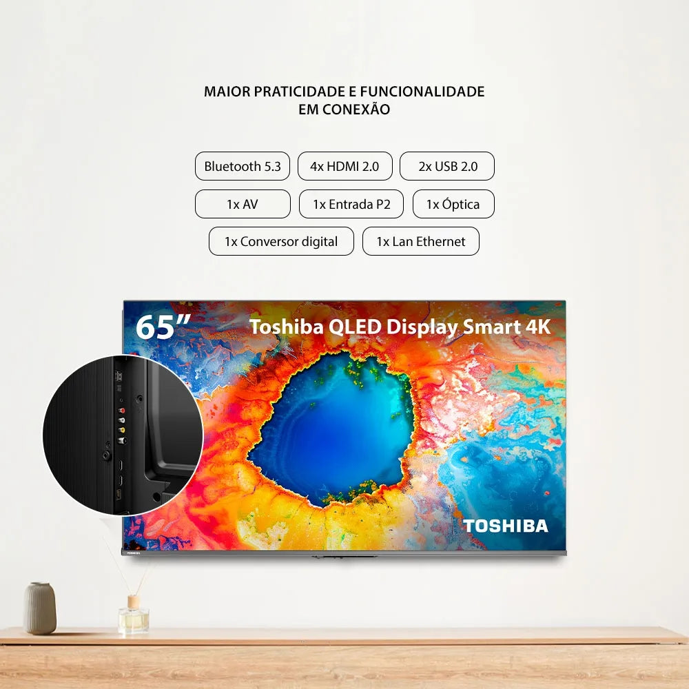 Smart TV QLED 65" 4K Toshiba 65C450NS Google TV - TB036M