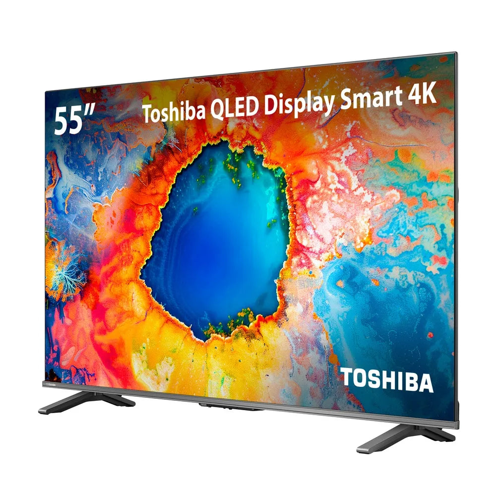 Smart TV QLED 55" 4K Toshiba 55C450NS Google TV 3 HDMI 2 USB Wi-Fi - TB035M