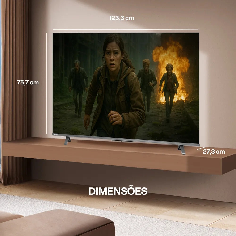 Smart TV QLED 55" 4K Toshiba 55C450NS Google TV 3 HDMI 2 USB Wi-Fi - TB035M