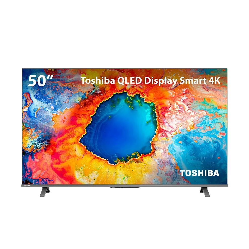 Smart TV QLED 50" 4K Toshiba 50C450NS Google TV 3 HDMI 2 USB Wi-Fi - TB034M