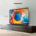 Smart TV QLED 50" 4K Toshiba 50C450NS Google TV 3 HDMI 2 USB Wi-Fi - TB034M