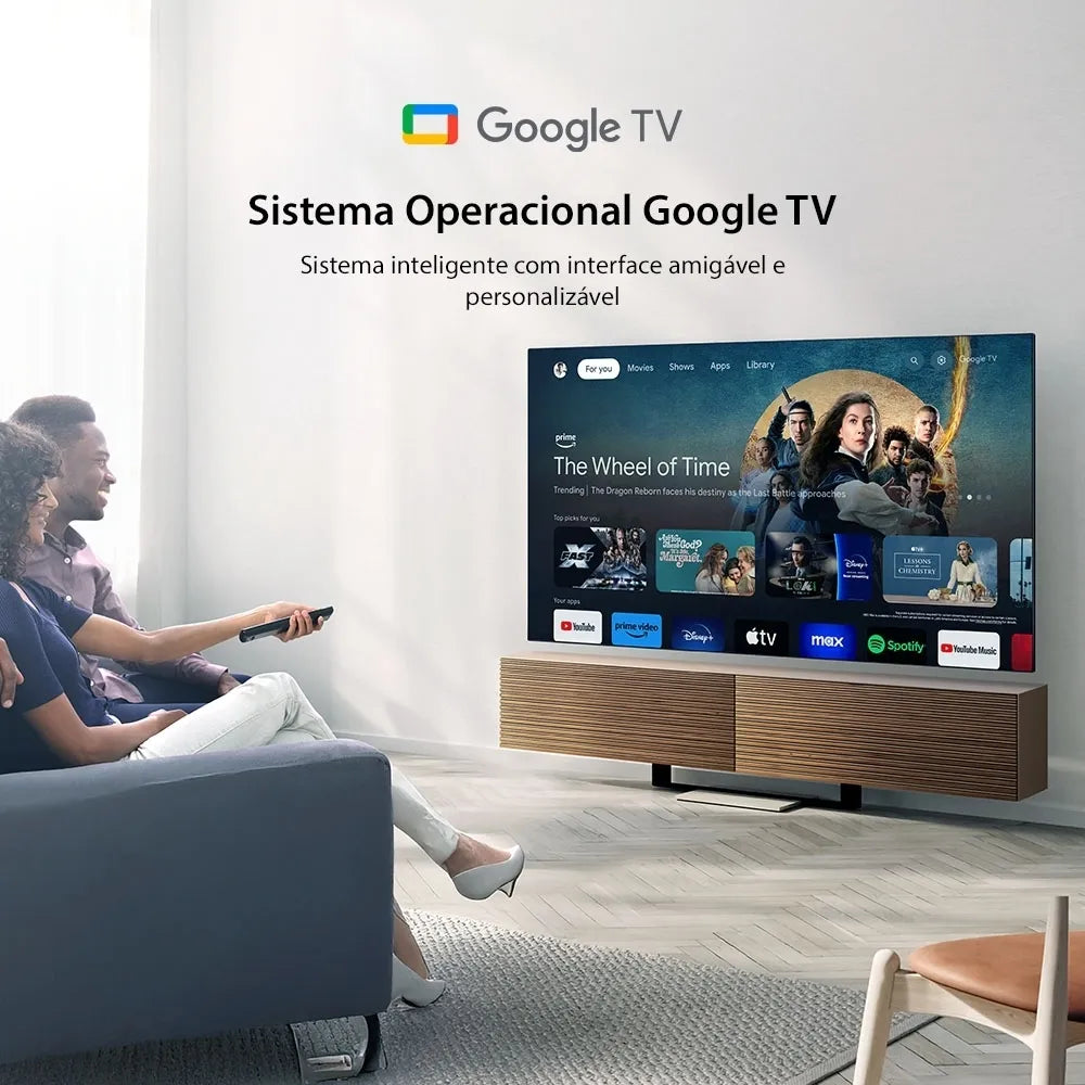 Smart TV QLED 50" 4K Toshiba 50C450NS Google TV 3 HDMI 2 USB Wi-Fi - TB034M