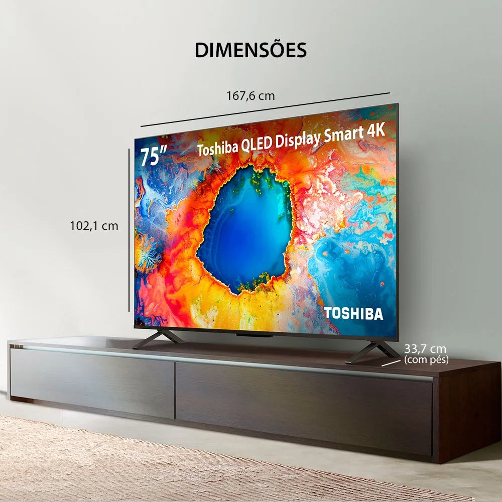 Smart TV QLED 75" 4K Toshiba 75C450NS Google TV - TB037M
