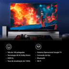 Smart TV QLED 100 4K UHD Toshiba Google TV 4HDMI 2USB 1AV - 100Z670RS
