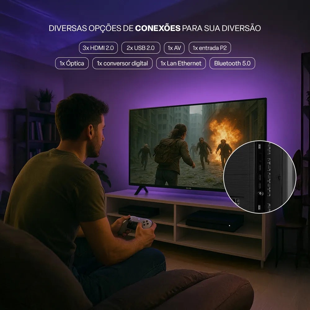 Smart TV DLED 50" 4K Toshiba 50C350NS VIDAA 3 HDMI 2 USB Wi-Fi - TB029M
