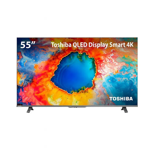 Smart TV QLED 55" 4K Toshiba 55C450NS Google TV 3 HDMI 2 USB Wi-Fi - TB035M